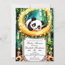 Little Simple Cute Panda Baby Shower Inbjudningar