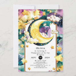Little Simple Måne Birthday Inbjudningar