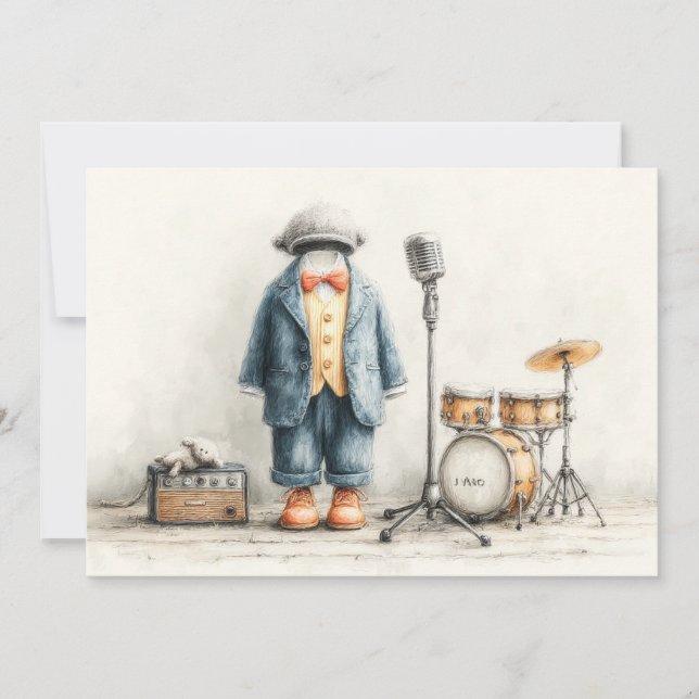 Little Singer 1st Birthday Party Inbjudningar (Framsida)