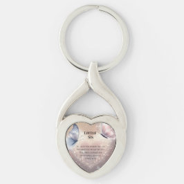 Little Sis Twisted Heart Silverfärgad Nyckelring