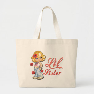 LIttle Sister and Flowers Jumbo Tygkasse