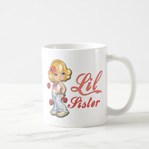 LIttle Sister and Flowers Kaffemugg