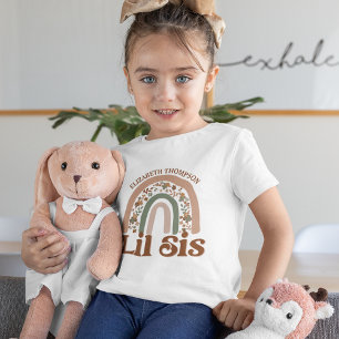 Little Sister Anpassningsbar Boho Rainbow Gravid R T Shirt