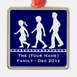 Little Sister, Big Brothers: Silhouette Syskon Julgransprydnad Metall