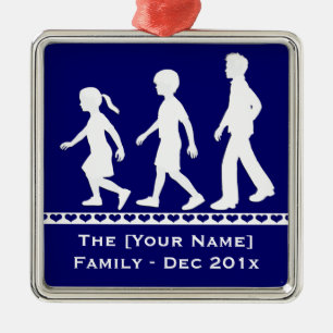 Little Sister, Big Brothers: Silhouette Syskon Julgransprydnad Metall