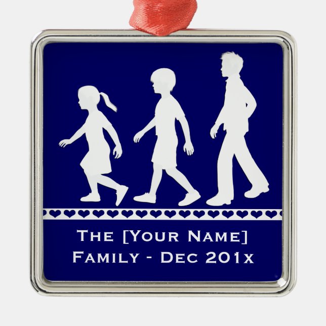 Little Sister, Big Brothers: Silhouette Syskon Julgransprydnad Metall (Framsidan)