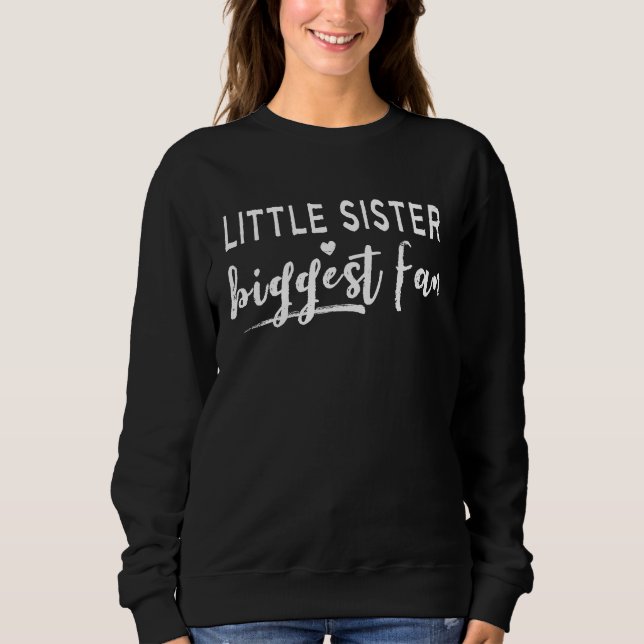 Little Sister Biggest Fan Proud and Funny Sports F T Shirt (Framsida)