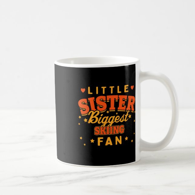 Little Sister Biggest Skiing Fläkt Skier Funny Win Kaffemugg (Höger)
