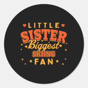 Little Sister Biggest Skiing Fläkt Skier Funny Win Runt Klistermärke