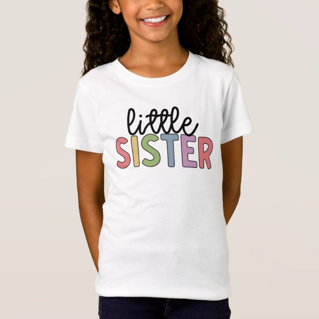 Little Sister Cute Matching Syskon T Shirt (Framsida)