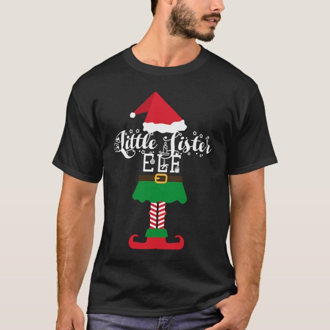 Little Sister Elf Christmas Family Elves Matching  T Shirt (Framsida)