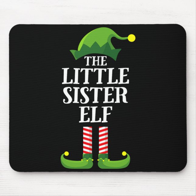 Little Sister Elf Matching Family Group Christmas  Musmatta (Framsidan)