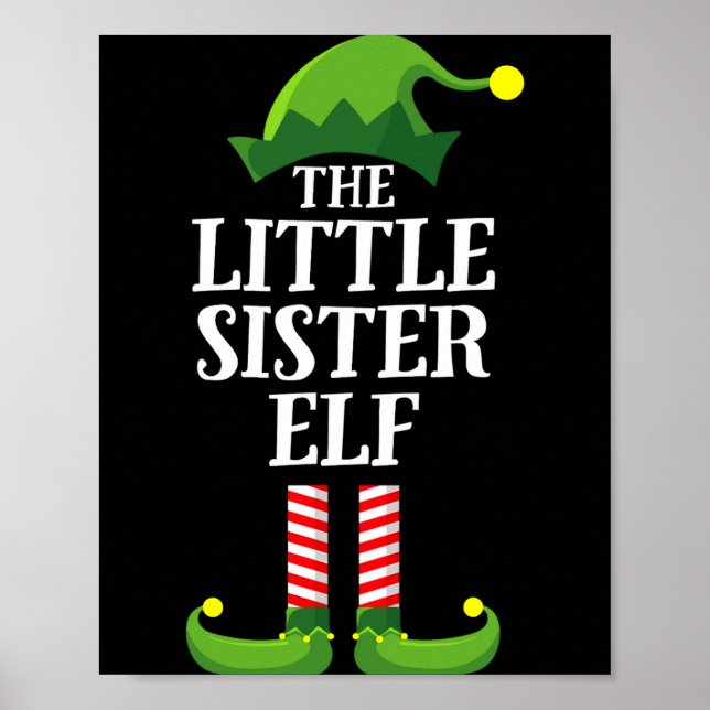 Little Sister Elf Matching Family Group Christmas  Poster (Framsidan)
