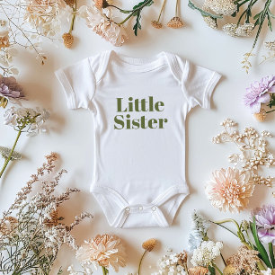 Little Sister Familjen Olive Matching Syskon T Shirt