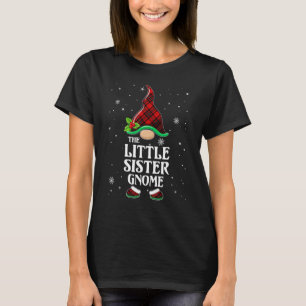 Little Sister Gnome Red Plade Matching Family Chri T Shirt