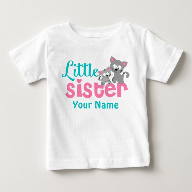 Little Sister Kattunge Personlig Shirt Tee Shirt (Framsida)