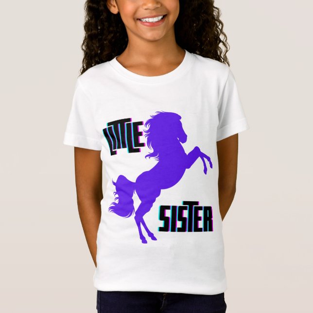 Little Sister Lila Pony T Shirt (Framsida)