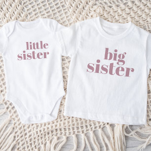Little Sister Mauve Matching Syskon Family T Shirt