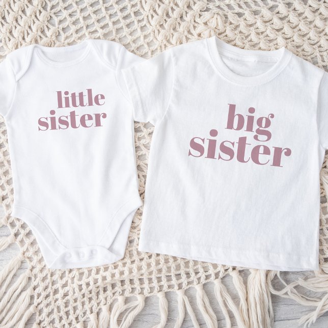 Little Sister | Mauve Matching Syskon Family T Shirt (Skapare uppladdad)
