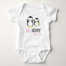 Little Sister Penguin Personlig Rosa Shirt