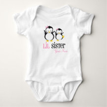 Little Sister Penguin Personlig Rosa Shirt