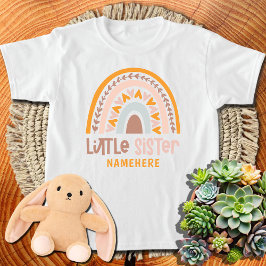 Little Sister Personlig Namn Cute Rainbow T Shirt