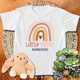 Little Sister Personlig Namn Cute Rainbow T Shirt