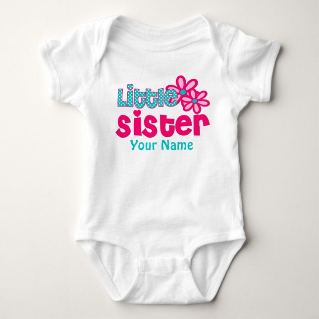 Little Sister Rosa and Teal Personlig Shirt T-shirt (Framsida)