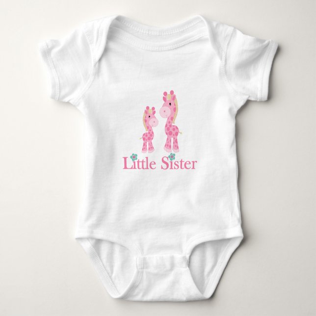 Little Sister Rosa Giraffes Tee Shirt (Framsida)