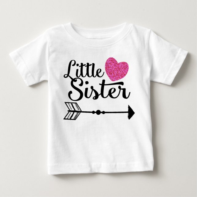 Little Sister Rosa Heart Arrow Raglan Tröja (Framsida)