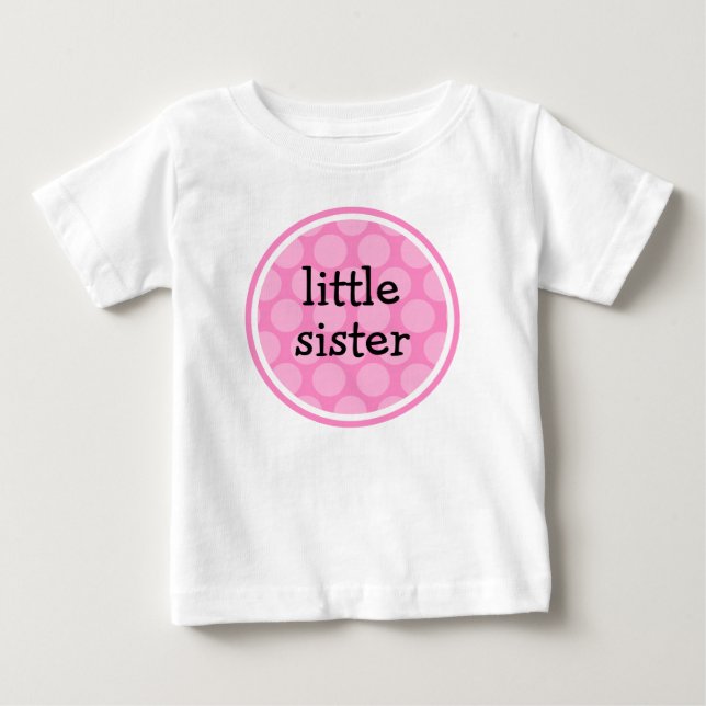 Little Sister Rosa Polka Dot Circle T Shirt (Framsida)