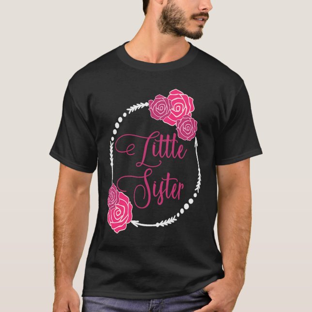Little Sister Rosa ros Lil Syrran Litlle Sister Mo T Shirt (Framsida)