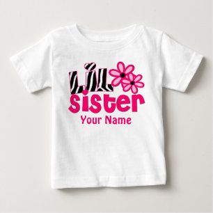 Little Sister Rosa Zebra Personlig Shirt Tee