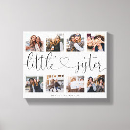 Little Sister Script Gift for Sister Photo Collage Canvastryck