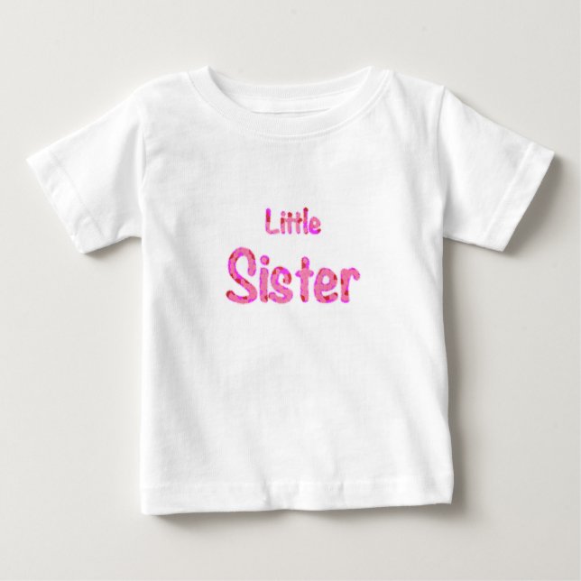 Little Sister Typography Baby Småbarn T Shirt (Framsida)