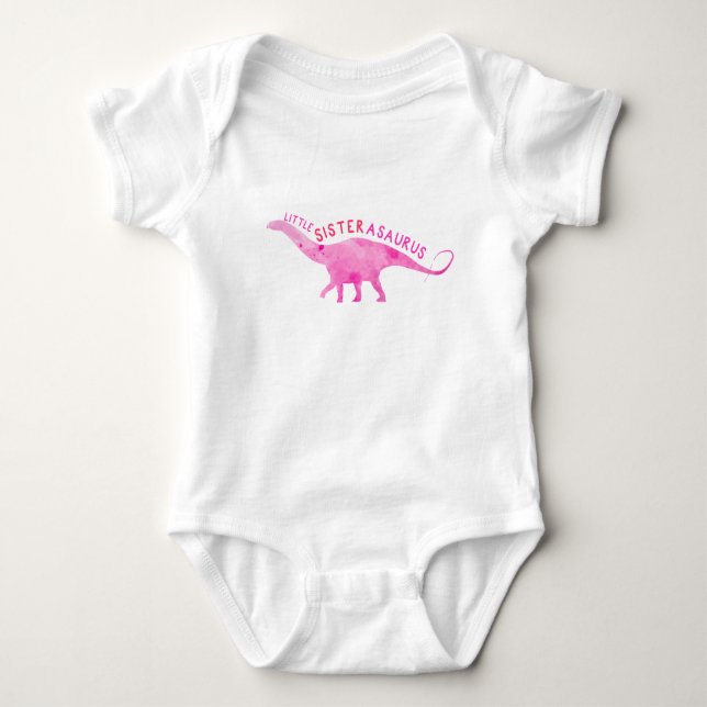 Little Sisterasaurus Dinosaur Sister T-Shirt (Framsida)