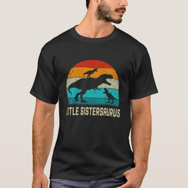Little Sistersaurus T Rex Dinosaur Mors dag Fo Shirt (Framsida)
