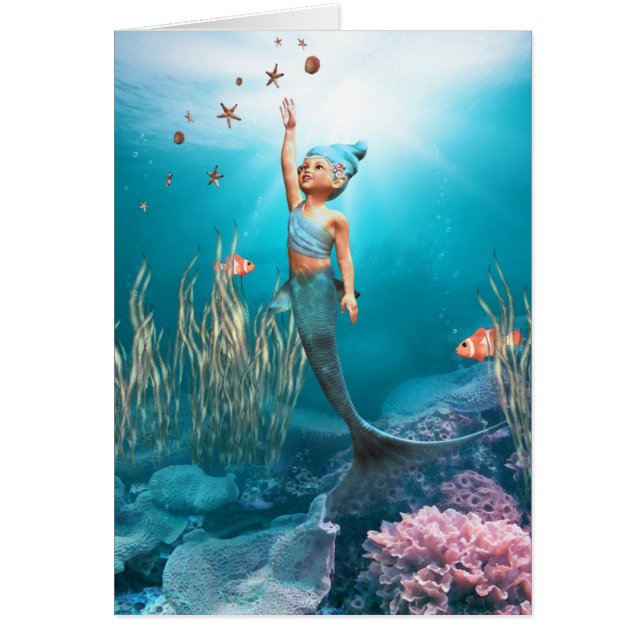 Little Sjöjungfru Card Hälsningskort (Framsidan)