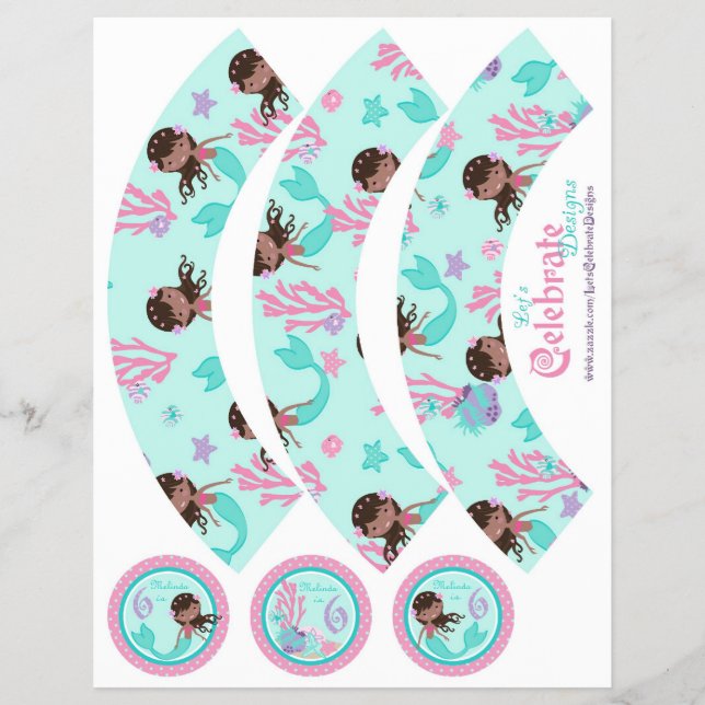 Little Sjöjungfru Cupkaka Wrappers AA6B Reklamblad (Framsidan)