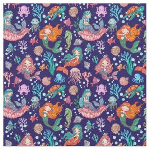 Little Sjöjungfru Fabric Tyg