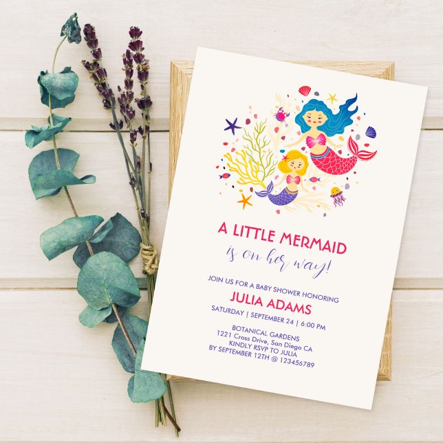 Little Sjöjungfru Sea Breeze Baby Shower Inbjudningar (Skapare uppladdad)