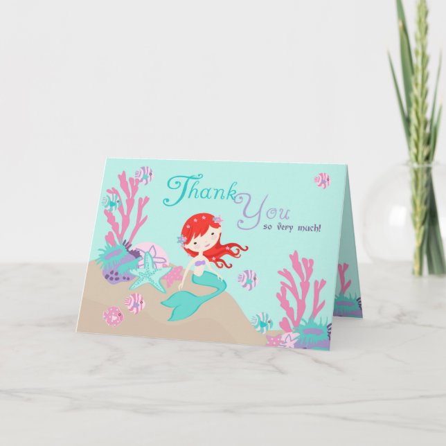 Little Sjöjungfru TY Card 2 Auburn Tack Kort (Framsida)