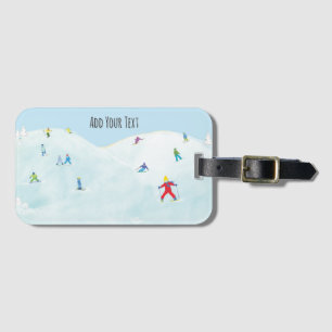 Little Skiers på Snowy Backe Personlig Bagagebricka