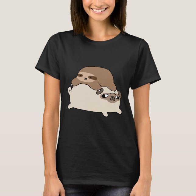 Little Sloth och Pug Essential T-Shirt 228 (Framsida)