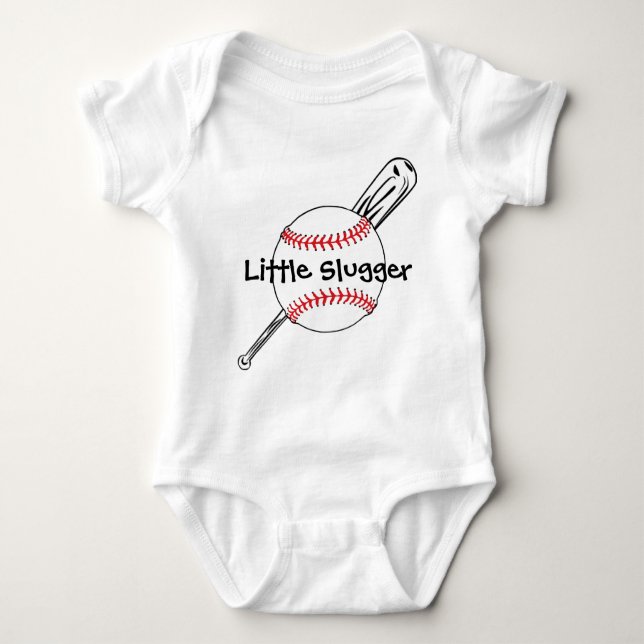 Little Slugger Baseball Anpassade Baby Clothing Tee (Framsida)