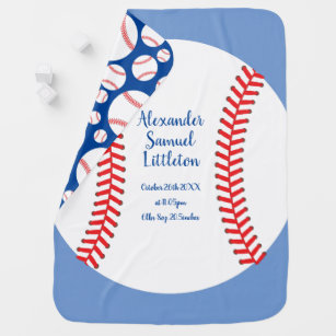 Little Slugger Baseball Baby Blanket Gift Bebisfilt