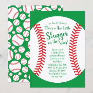 Little Slugger Baseball Baby Shower Gender Neutral Inbjudningar