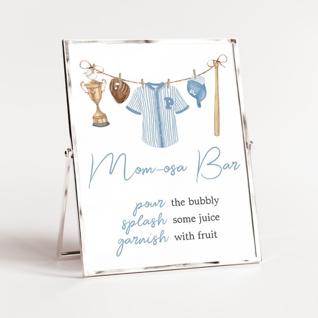 Little Slugger Baseball Baby Shower Mamma Osa Pub Poster (Baseball Little Slugger Baby Shower Mom Osa Bar Sign)