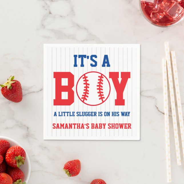 Little Slugger Baseball Boy Baby Shower Pappersservett (Insitu)