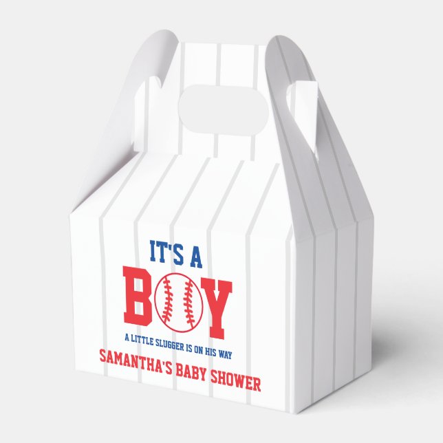 Little Slugger Baseball Boy Baby Shower Presentaskar (Framsidan Sidan)